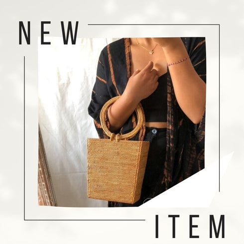 【バリ島の職人技・アタ】カゴバック・オブロング