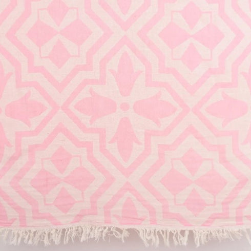 トルコ・バスタオル・ペシュテマル・リリー柄・ピンク