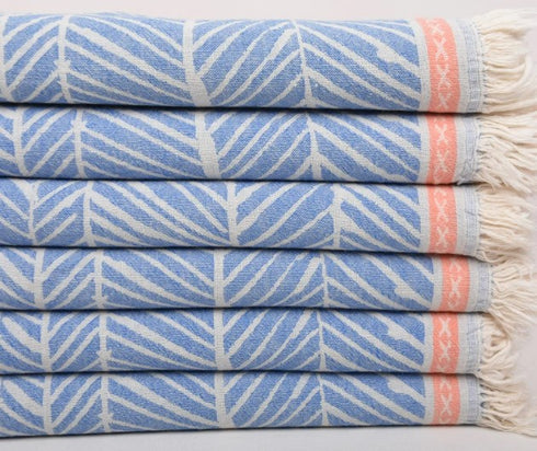 トルコ・バスタオル・ペシュテマル・コラッテラ・ブルー