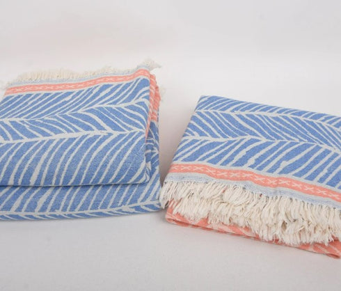 トルコ・バスタオル・ペシュテマル・コラッテラ・ブルー