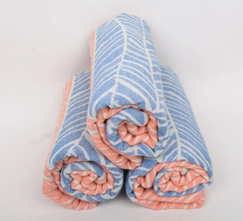 トルコ・バスタオル・ペシュテマル・コラッテラ・ブルー