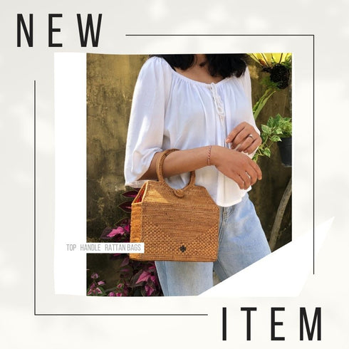 【バリ島の職人技・アタ】カゴバック・トラペゾイ