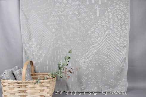 トルコ・フェイスタオル・ペシュテマル/ジャガードフォレストGY