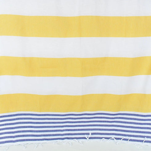 トルコ・ビーチタオル・ボーダー・イエローボーダー