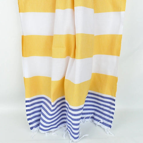 トルコ・ビーチタオル・ボーダー・イエローボーダー