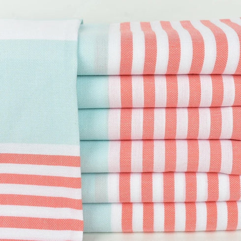 トルコ・ビーチタオル・ボーダー・ミントグリーン