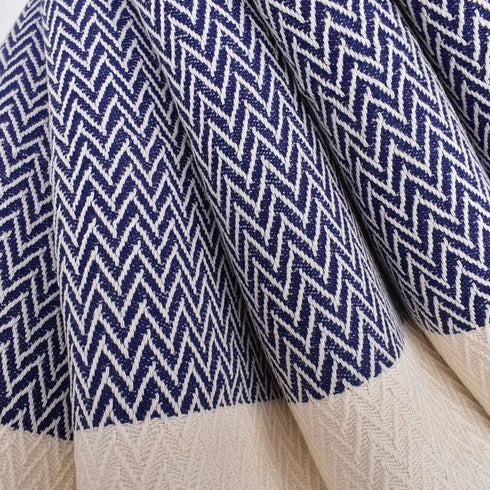 トルコ・キッチンタオル・ペシュテマル/ネイビー・Zigzag