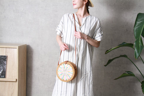 【バリ島の職人技★貝細工】ショルダーバッグ・ホワイトシェル