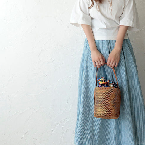 【バリ島の職人技・アタ】カゴバック・スカーフカゴバック