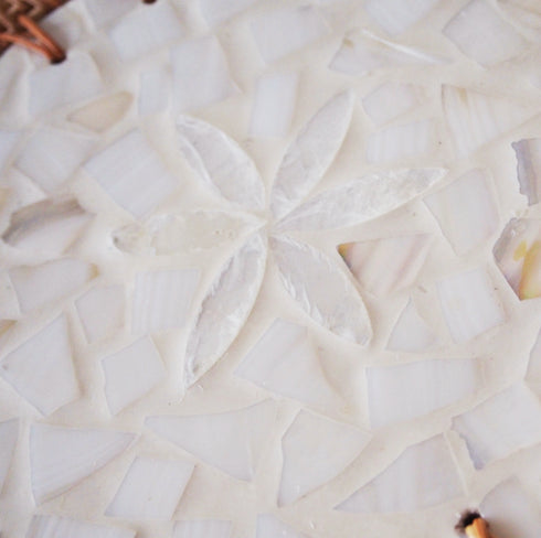 【バリ島の職人技★貝細工】ショルダーバッグ・ホワイトシェル