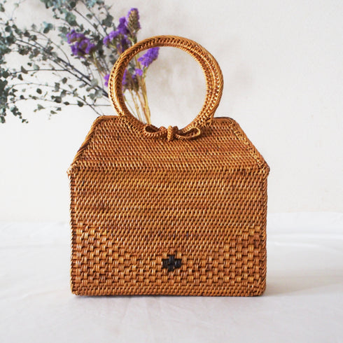 【バリ島の職人技・アタ】カゴバック・トラペゾイ