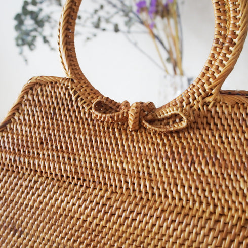 【バリ島の職人技・アタ】カゴバック・トラペゾイ