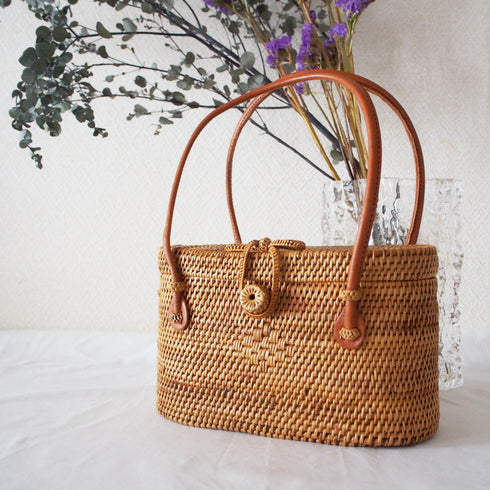 【バリ島の職人技・アタ】カゴバック・スカーフカゴバック