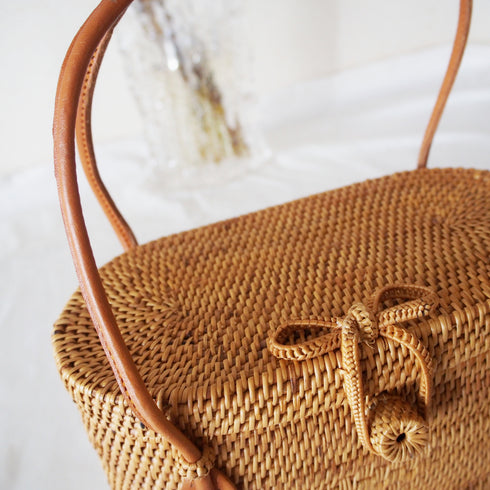 【バリ島の職人技・アタ】カゴバック・オブロング