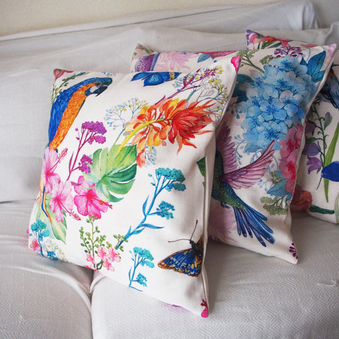 【カラフル・フォレスト】クッションカバー・バード