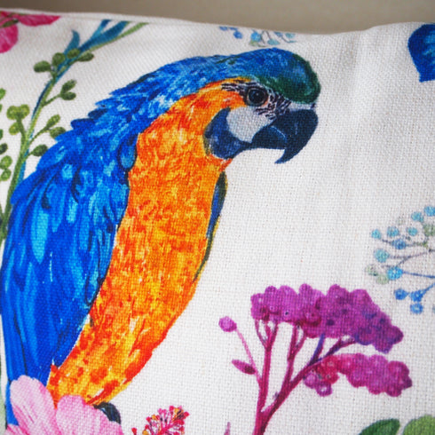 【カラフル・フォレスト】クッションカバー・インコ