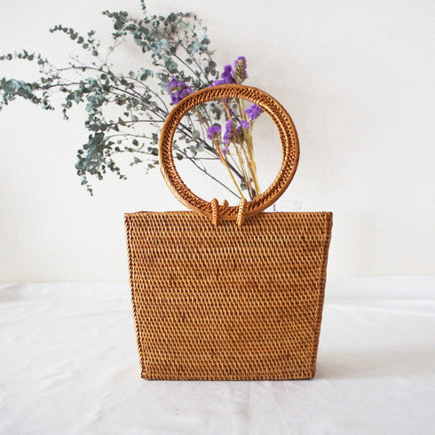 【バリ島の職人技・アタ】カゴバック・ポットリング