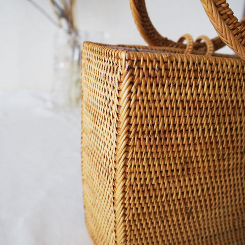 【バリ島の職人技・アタ】カゴバック・ポットリング