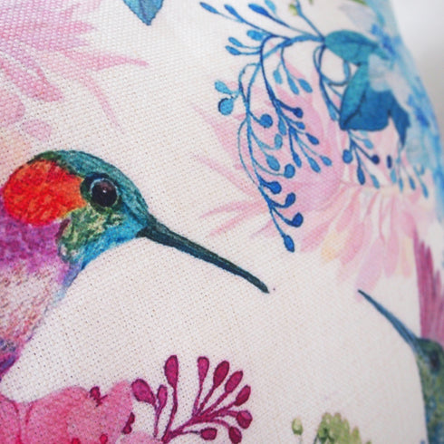 【カラフル・フォレスト】クッションカバー・ハチドリ