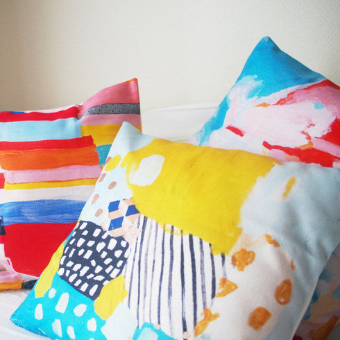 【コンテンポラリー絵画】クッションカバー・ブラッシュ