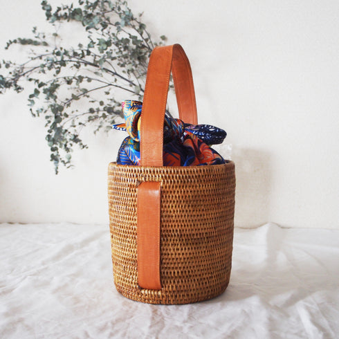 【バリ島の職人技・アタ】カゴバック・スカーフカゴバック