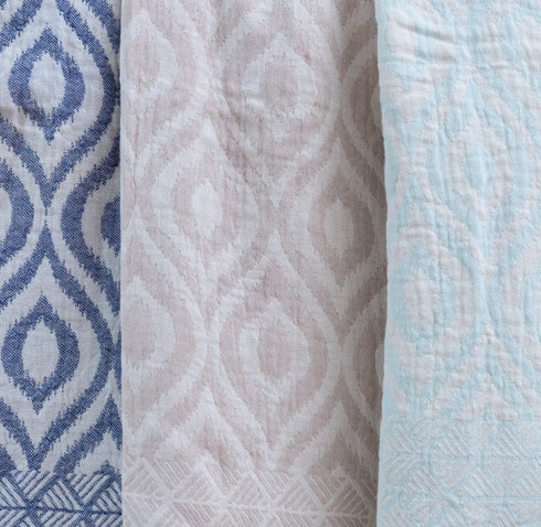 トルコ・バスタオル・ペシュテマル・オリエンタル柄ネイビー