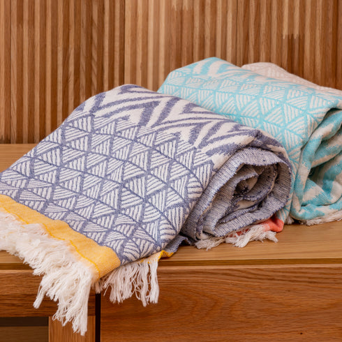 トルコ・バスタオル・ペシュテマル・オリエンタル柄ミントグリーン