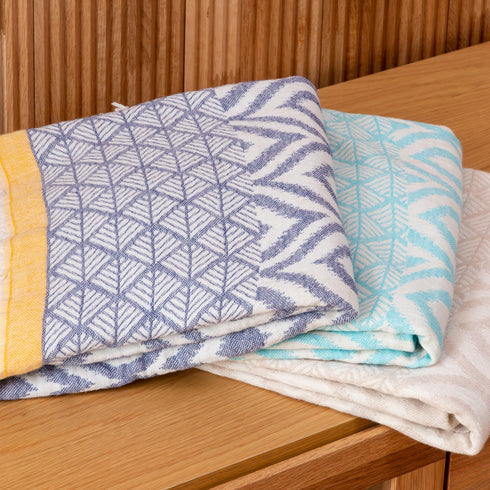 トルコ・バスタオル・ペシュテマル・オリエンタル柄ブルー