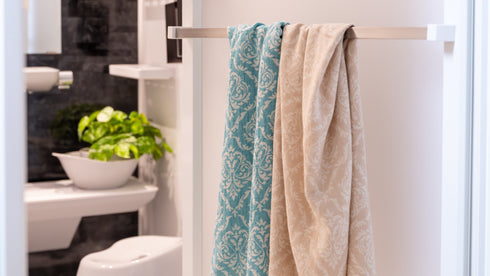 トルコ・フェイスタオル・ボタニカル柄・ミントグリーン