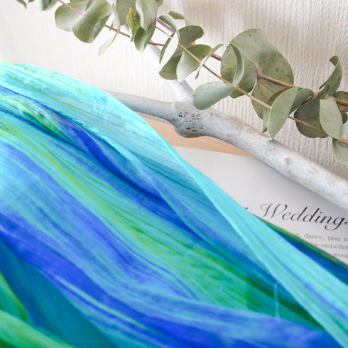 【軽やかつけ心地・神秘的なカラーが魅力】/旅するSILKストール・マリンブルー