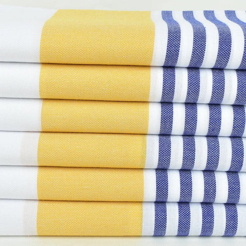 トルコ・ビーチタオル・ボーダー・イエローボーダー