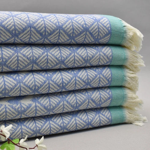 トルコ・バスタオル・ペシュテマル・オリエンタル柄ブルー