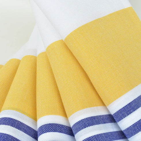 トルコ・ビーチタオル・ボーダー・イエローボーダー