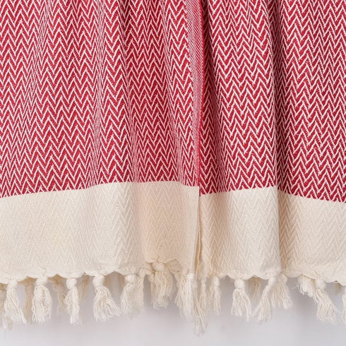 トルコ・キッチンタオル・ペシュテマル/レッド・Zigzag