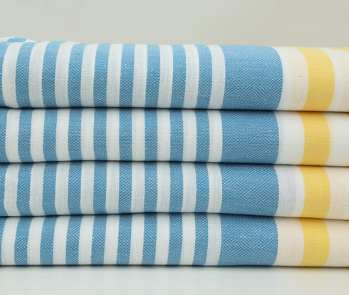 トルコ・ビーチタオル・ボーダー・マリンブルー