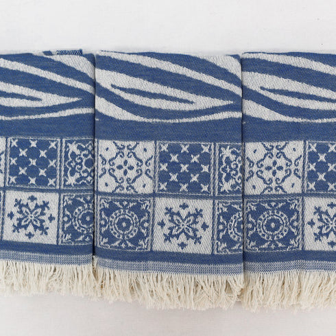 トルコ・ハンドタオル・ペシュテマル/タイルBL