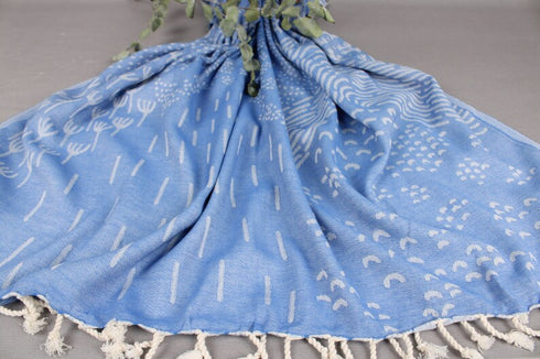 トルコ・フェイスタオル・ペシュテマル/ジャガードフォレストBL