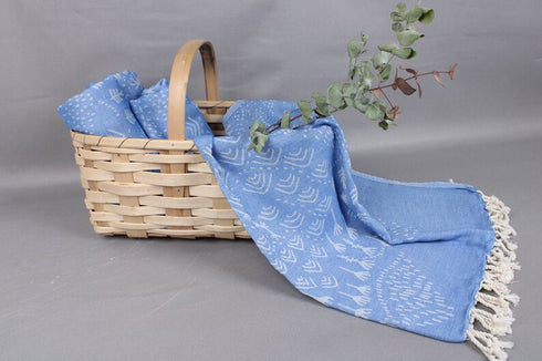 トルコ・フェイスタオル・ペシュテマル/ジャガードフォレストBL