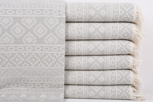 トルコ・バスタオル・ペシュテマル・エキゾチック柄・GY