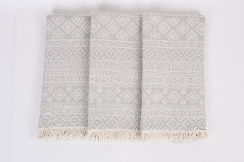 トルコ・バスタオル・ペシュテマル・エキゾチック柄・GY