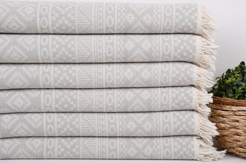 トルコ・バスタオル・ペシュテマル・エキゾチック柄・GY