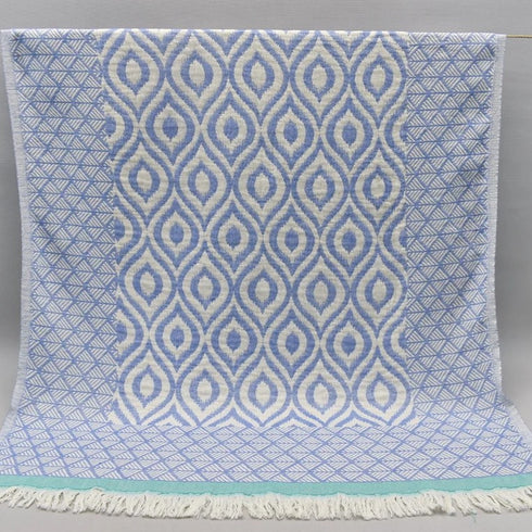 トルコ・バスタオル・ペシュテマル・オリエンタル柄ブルー