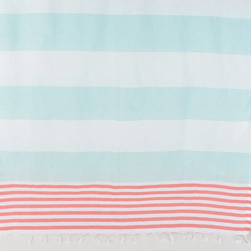 トルコ・ビーチタオル・ボーダー・ミントグリーン