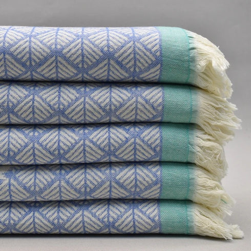 トルコ・バスタオル・ペシュテマル・オリエンタル柄ブルー