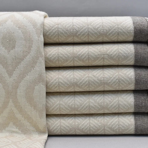 トルコ・バスタオル・ペシュテマル・オリエンタル柄ベージュ