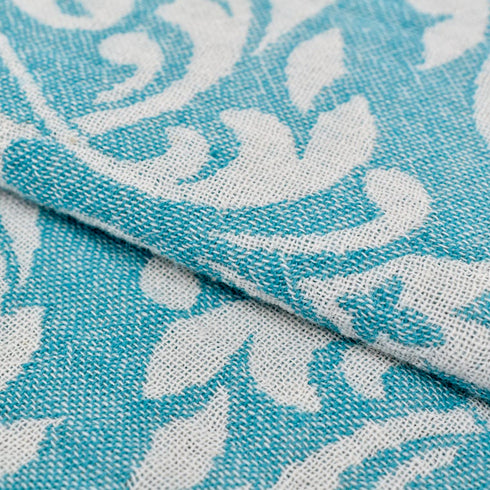 トルコ・バスタオル・ペシュテマル・ボタニカル柄・ミントグリーン