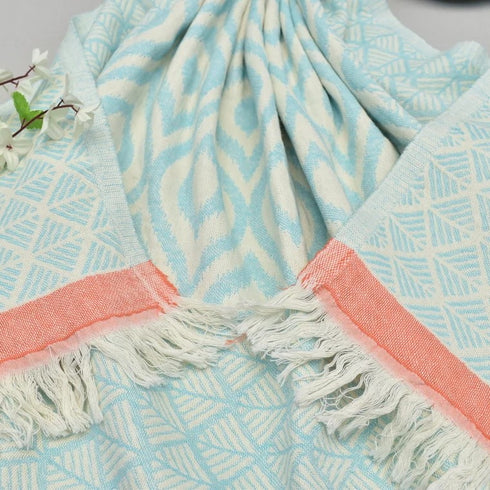 トルコ・バスタオル・ペシュテマル・オリエンタル柄ミントグリーン