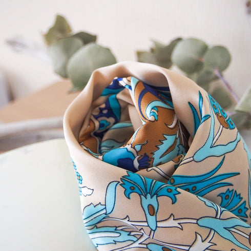 【オリエンタルな模様と神秘的なカラーが魅力】トルコ・オリエンタルショールスカーフ・ミントGR