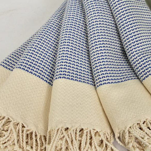 トルコ・キッチンタオル・ペシュテマル/トライアングル・ネイビー