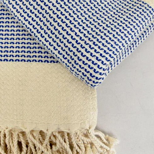 トルコ・キッチンタオル・ペシュテマル/トライアングル・ネイビー